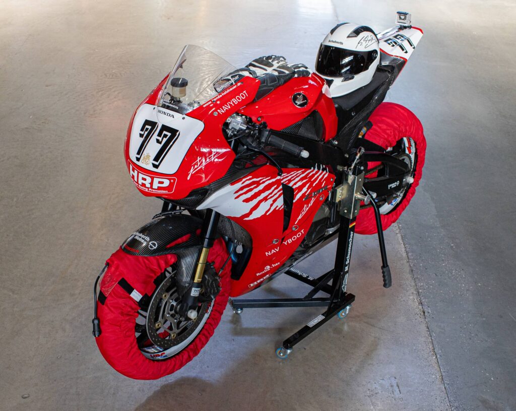 Michael Schumacher’s custom Honda CBR1000RR race bike, complete with signed gear and confirmed provenance, is set for auction and could fetch up to €35,000.