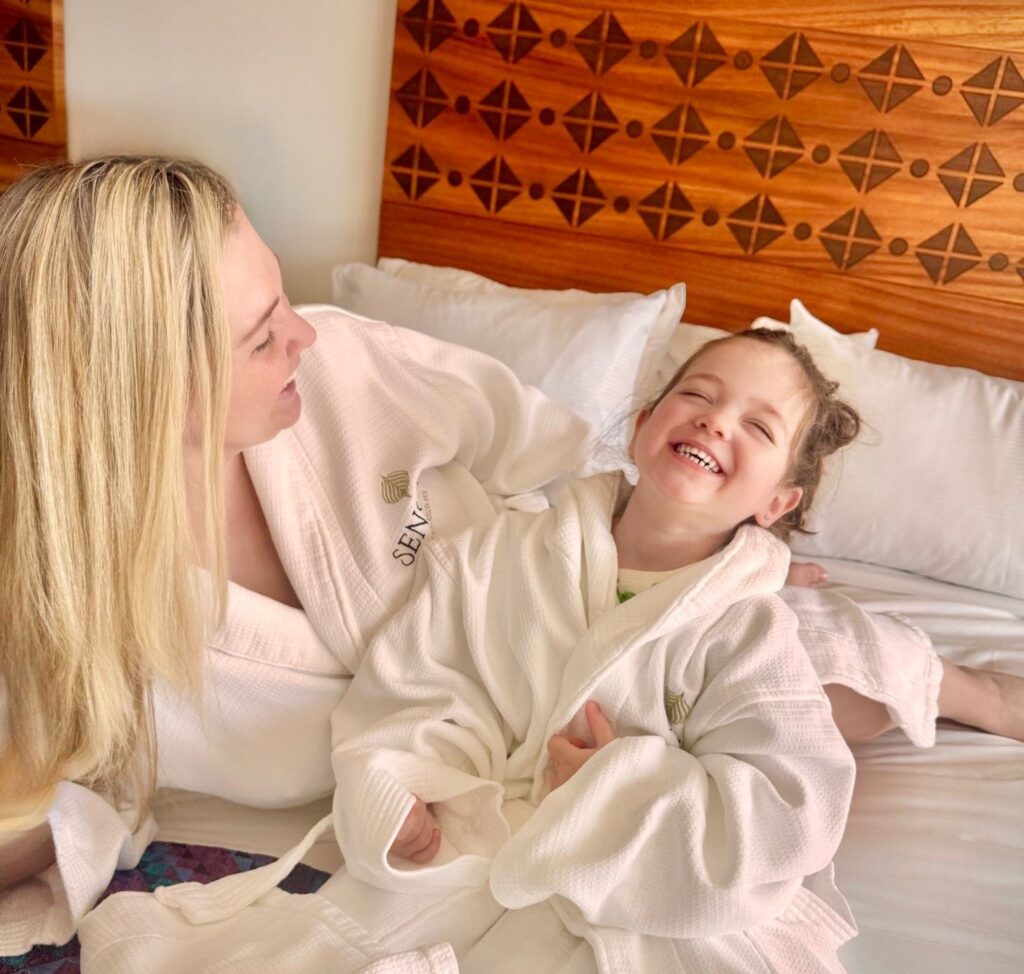 Mum defends using kids’ clubs on holiday - Kayla Squier says taking breaks made her a better parent, hitting back at critics who call it lazy or selfish.