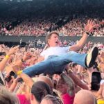 James Blunt shocks fans by crowd surfing at Ed Sheeran’s Ipswich gig - leaps off stage mid-set, then returns to sing Goodbye My Lover with Ed during finale.