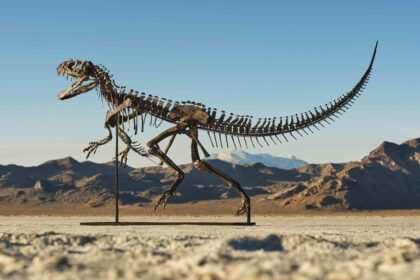 A rare young Ceratosaurus skeleton from the late Jurassic era is set for a \$6m Sotheby’s auction, featuring 43 teeth, complete skull bones, and exceptional preservation.