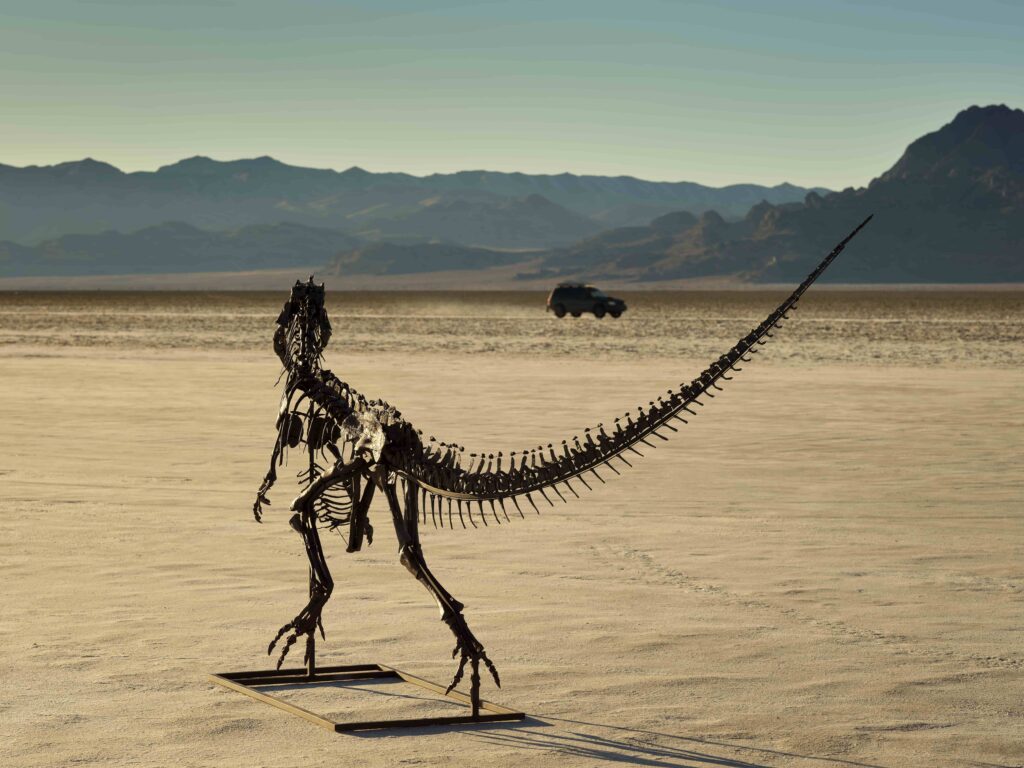 A rare young Ceratosaurus skeleton from the late Jurassic era is set for a \$6m Sotheby’s auction, featuring 43 teeth, complete skull bones, and exceptional preservation.
