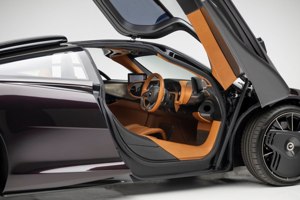 A rare 2020 McLaren Speedtail with just 71 miles, violet finish, £81k roof scoop and 250mph top speed is up for auction at £1.45m through RM Sotheby's.