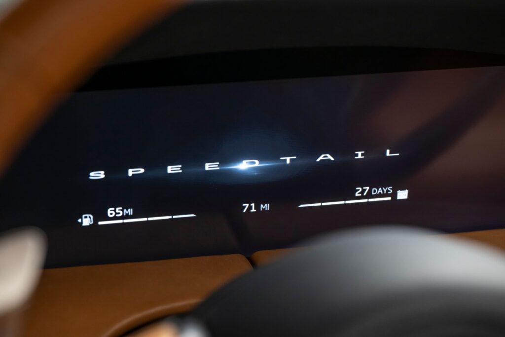 A rare 2020 McLaren Speedtail with just 71 miles, violet finish, £81k roof scoop and 250mph top speed is up for auction at £1.45m through RM Sotheby's.