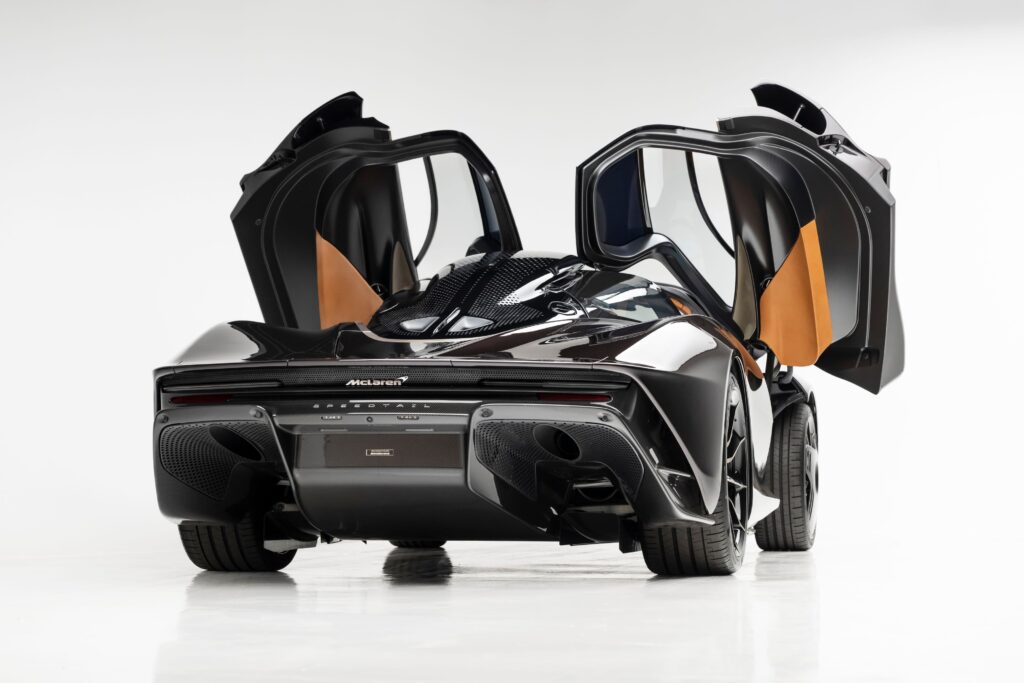 A rare 2020 McLaren Speedtail with just 71 miles, violet finish, £81k roof scoop and 250mph top speed is up for auction at £1.45m through RM Sotheby's.