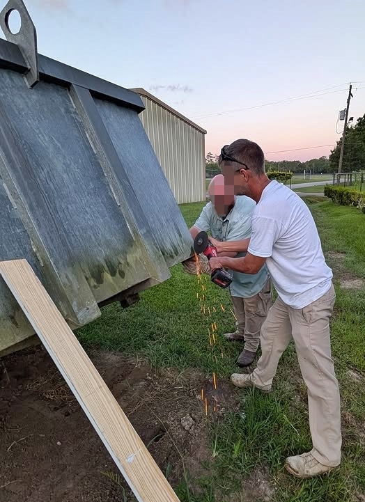 School staff in Texas rescued a raccoon trapped in a dumpster using an angle grinder, showing compassion and quick thinking to free the animal and offer it water.