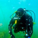 Treasure hunter James Clarke surrounded by swarms of stinging jellyfish during epic dive in Brixham, as UK heatwave sparks dramatic surge in compass and lion's mane blooms.