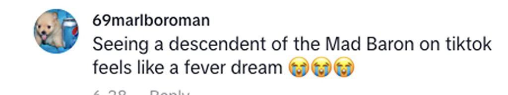 Social media comment on the post of Influencer Leonie von Ungern-Sternberg went viral after revealing she's descended from Roman von Ungern-Sternberg, Mongolia's brutal 1920s warlord known as the Mad Baron.
