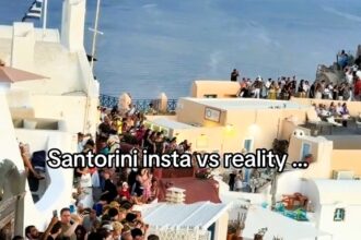 Tourists slam Santorini for overcrowding, long queues, donkey waste, and stressful sunsets. Visitors say the island is stunning but overrun, recommending off-peak travel instead.