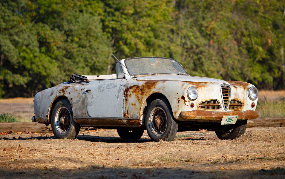 A rare 1952 Alfa Romeo 1900C Cabriolet hidden for 40 years is heading to auction. With original parts and rich history, it's a dream find for classic car collectors.