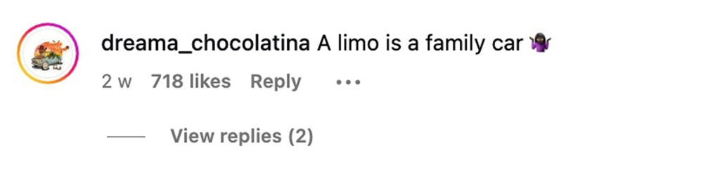 Social media comment on the post of Tom Adam bought a $1,800 limo on Facebook, leaving wife Avigail rolling her eyes but laughing. The viral video of his dream purchase racked up over 15.6 million views.
