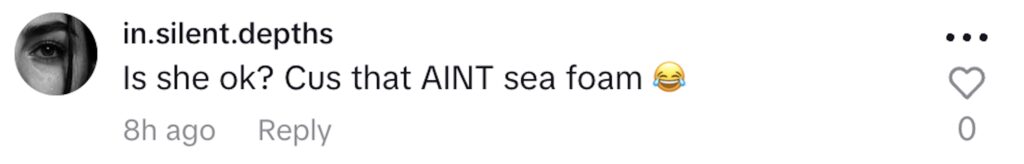 Social media comment on the post of Woman unknowingly swims in raw sewage at Cape Town beach - Michelle Hayward shares viral video after TikTok viewers identify murky foam as possible pollution.