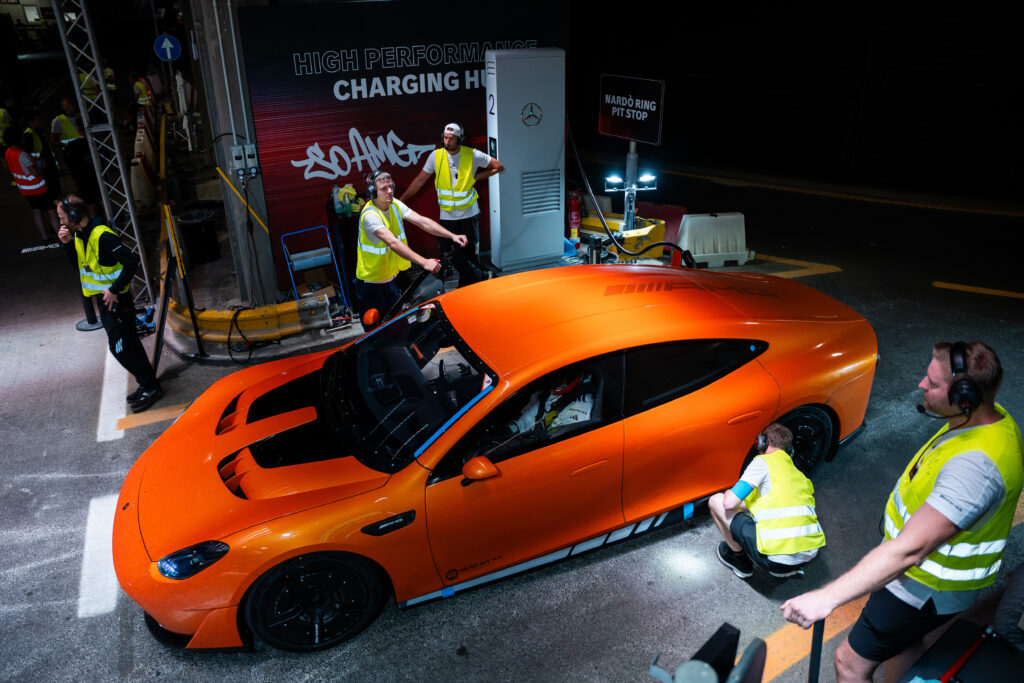 Mercedes sets record as Concept AMG GT XX electric supercar drives 24,901 miles in just over a week at 186mph with F1 star George Russell proving next gen battery tech.
