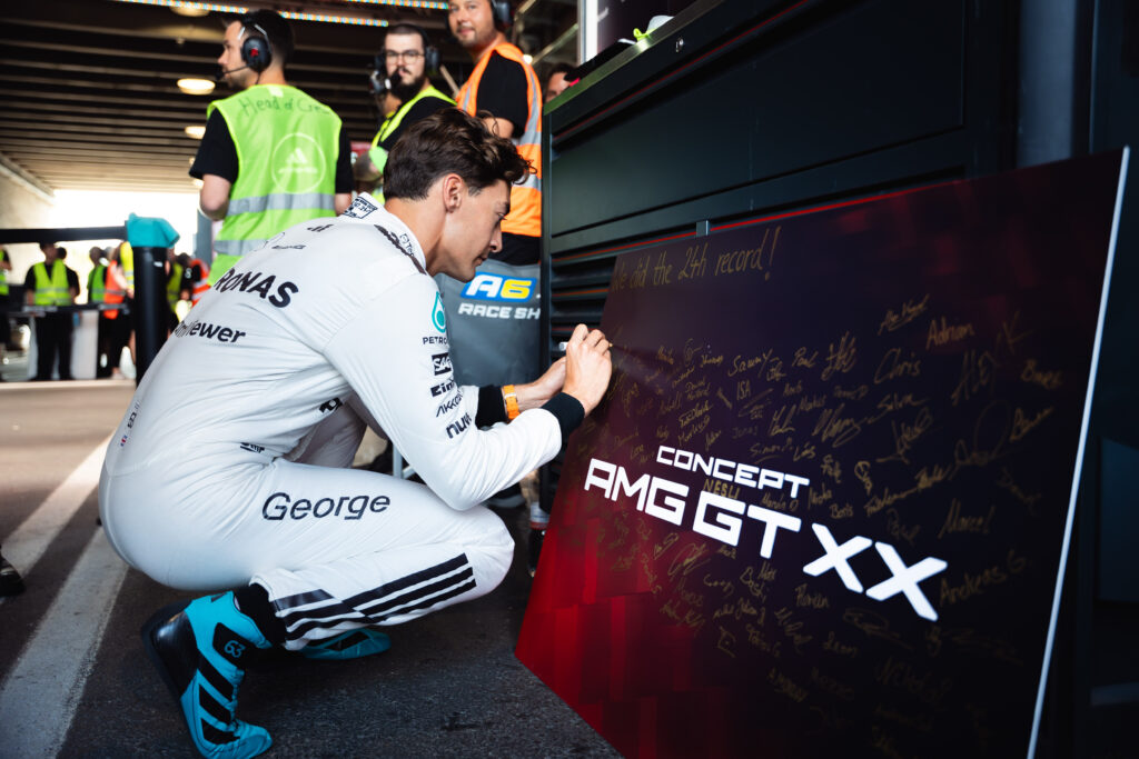 Mercedes sets record as Concept AMG GT XX electric supercar drives 24,901 miles in just over a week at 186mph with F1 star George Russell proving next gen battery tech.