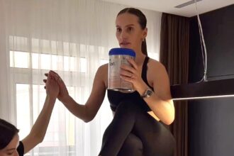 Aspiring influencer Mariana Barutkina broke her spine attempting the Nicki Minaj High School Challenge just weeks after giving birth, falling while balancing in heels.