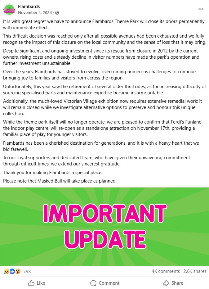 Urban explorer Charlee Popperwell was saddened by the decaying remains of Flambards theme park in Cornwall, closed after 48 years due to rising costs and ride retirements.