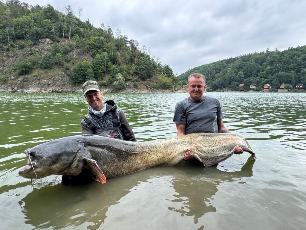 Celebrity angler Jakub Vágner set a Czech record with an 8.8ft catfish after a near-deadly struggle that saw him bitten, dragged into the water, and still land the giant.