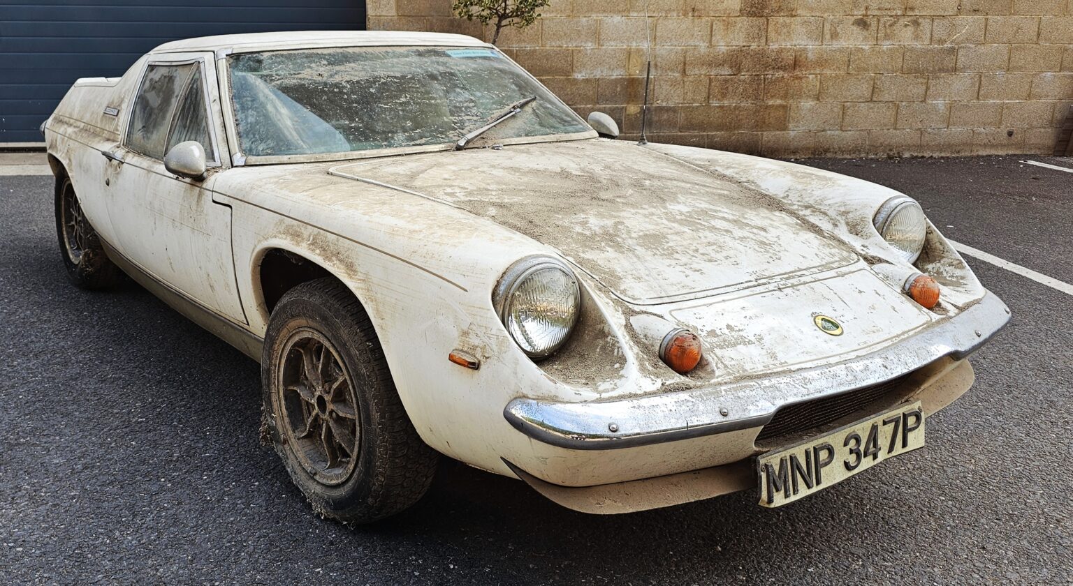 A 1975 Lotus Europa Special found hidden in a barn for 35 years is set to fetch up to £8,000. The dusty classic has just 67,644 miles and needs recommissioning.
