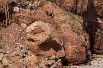 A 13ft Neanderthal-like face has mysteriously appeared on a cliff in Sidmouth, Devon. Though it looks hand-carved, the eerie formation is entirely natural.