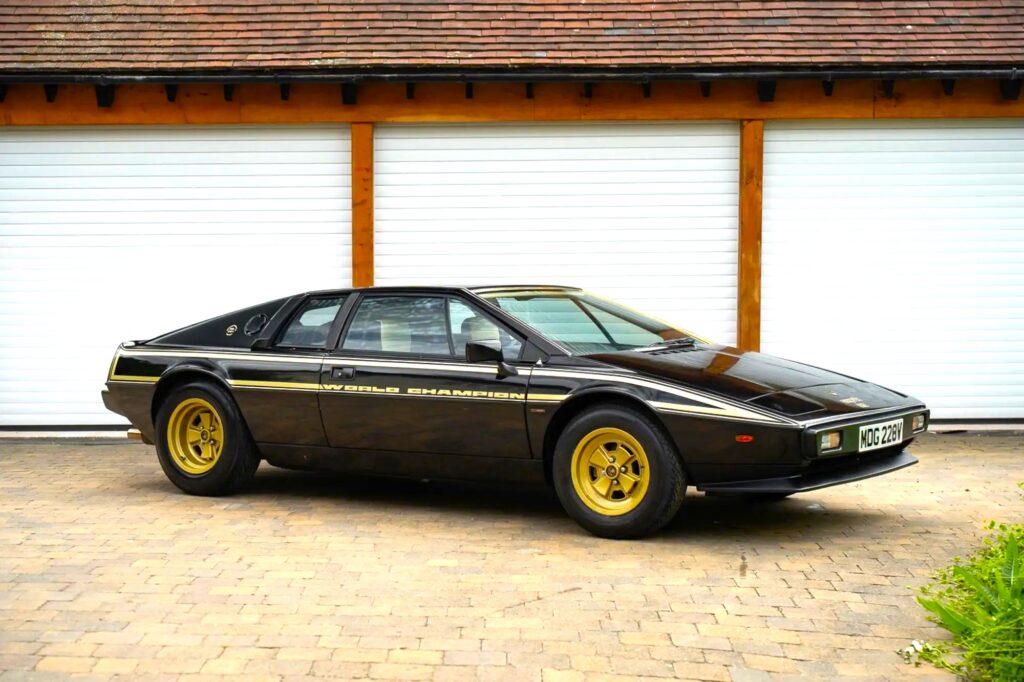The first Lotus Esprit JPS edition, showcased at the 1978 Earls Court Motor Show, is up for auction at £60,000 with rich history, rarity and iconic James Bond links.