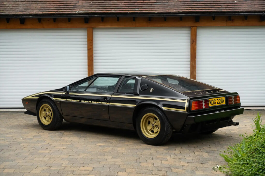 The first Lotus Esprit JPS edition, showcased at the 1978 Earls Court Motor Show, is up for auction at £60,000 with rich history, rarity and iconic James Bond links.