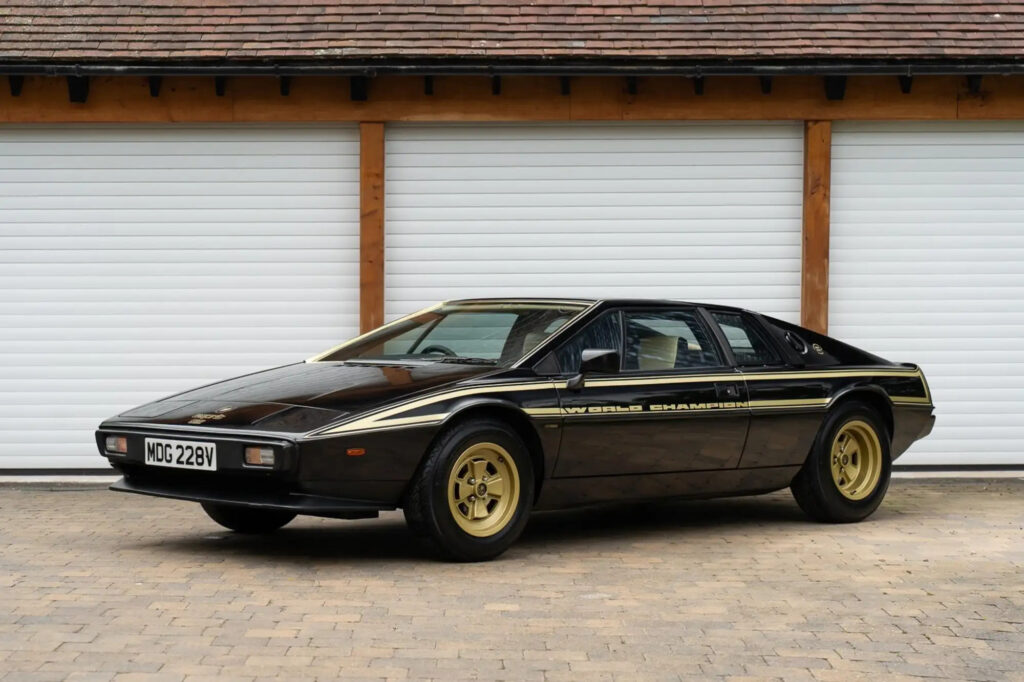 The first Lotus Esprit JPS edition, showcased at the 1978 Earls Court Motor Show, is up for auction at £60,000 with rich history, rarity and iconic James Bond links.