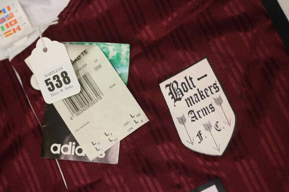 Rare Oasis football shirts to fetch thousands at auction - Noel and Liam Gallagher’s 1995 pub team kits made by Adidas expected to sell for up to £3,000 in Ilkley sale.