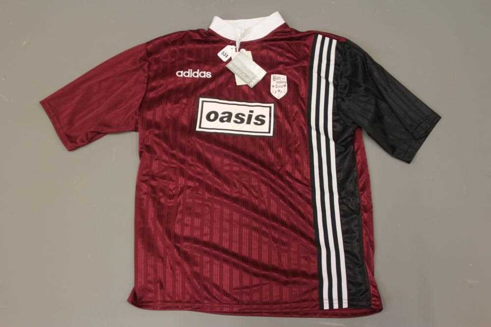 Rare Oasis football shirts to fetch thousands at auction - Noel and Liam Gallagher’s 1995 pub team kits made by Adidas expected to sell for up to £3,000 in Ilkley sale.