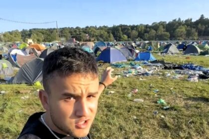 Festival scavenger strikes gold at Reading after rummaging rubbish - Ethan Overton finds raw fish, clothes, gadgets and £70 cash in bumbag among abandoned items.