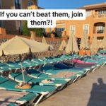 A mum on a £3500 Menorca holiday gave in to the dreaded sunbed wars after early risers claimed loungers by 8am despite rules banning it sharing her frustration online.