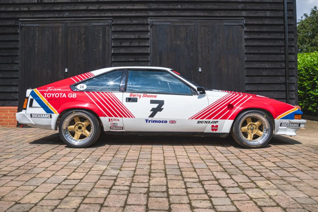 Barry Sheene’s 1985 Toyota Supra, raced in the British Saloon Car Championship and bearing his lucky number 7, is up for auction at £80,000 in Silverstone this August.