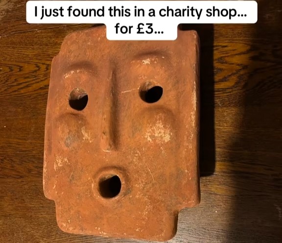 A £3 charity shop find turned into gold for Kyle Taylor, who discovered his quirky stone mask is a 1960s Italian terracotta piece worth over £900 online.