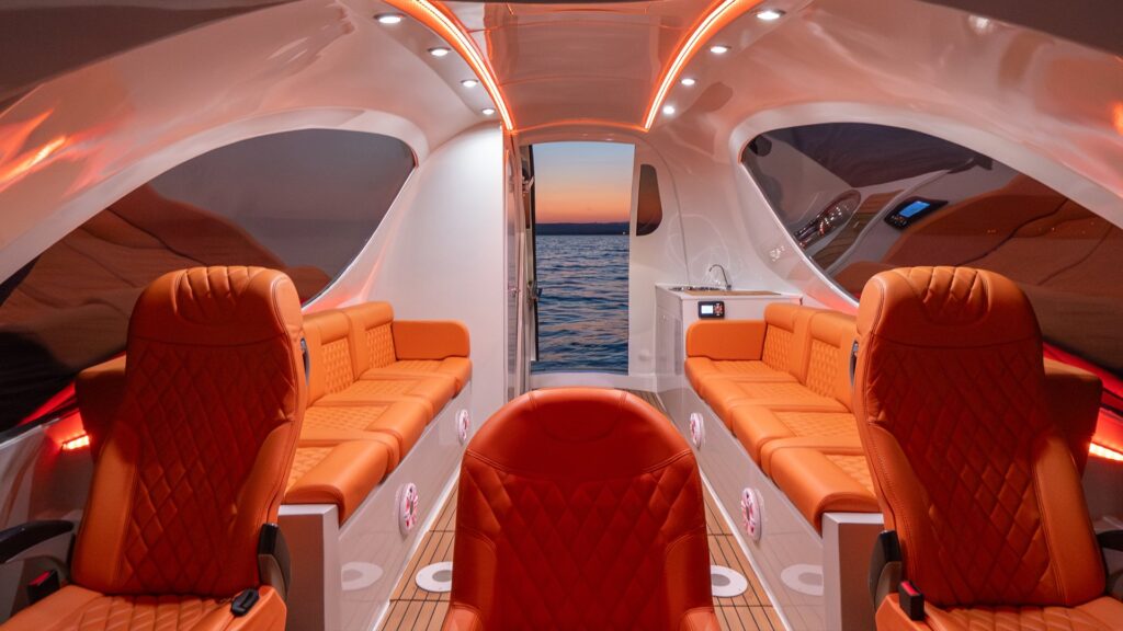 The Jet Capsule by Lazzarini Design Studios is a futuristic luxury pod boat starting at £271k, offering custom interiors, zero-emissions cruising and sleek space-age design.