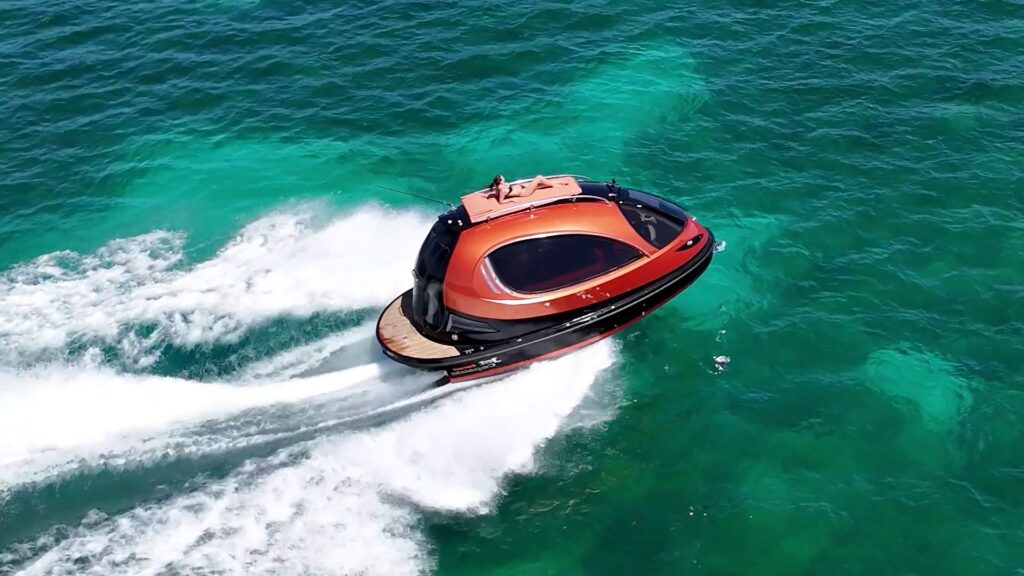 The Jet Capsule by Lazzarini Design Studios is a futuristic luxury pod boat starting at £271k, offering custom interiors, zero-emissions cruising and sleek space-age design.