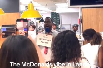A McDonald’s worker wowed late-night customers at Liverpool Street Station by belting out Robbie Williams’ Angels while calling orders - sparking singalongs and cheers.