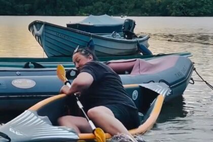 Miranda Hart makes a splash after falling out of kayak - comedian’s hilarious tumble into lake leaves fans in stitches as she jokes about her less than graceful exit.