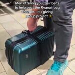 Passengers rallied to help a woman avoid a £75 Ryanair cabin bag fee by strapping it with belts, but staff refused to budge and made her pay before allowing her to board.