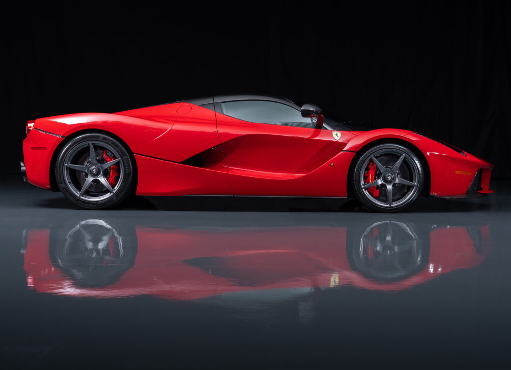 A 2015 Ferrari LaFerrari in Rosso Corsa with just 54 miles and over £127k in options is for sale in Monterey for £3.5m offered in pristine time capsule condition.