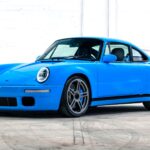 A rare 2021 RUF CTR Anniversary based on the Porsche 911 with 710bhp 224mph top speed and unique Riviera Blue spec is for sale in Monterey for £2.5m with only 200 miles.