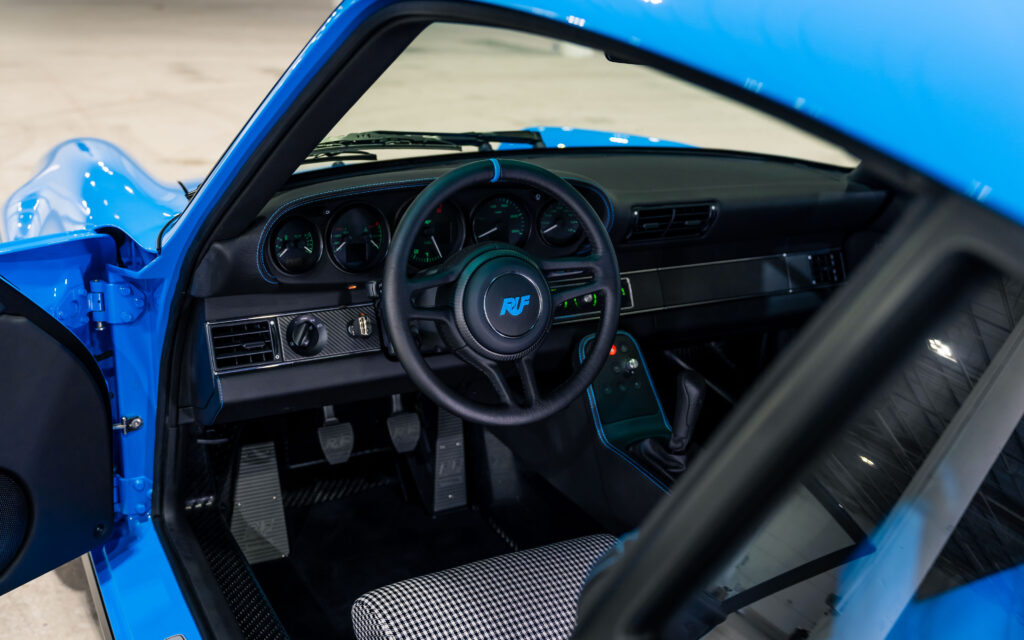 A rare 2021 RUF CTR Anniversary based on the Porsche 911 with 710bhp 224mph top speed and unique Riviera Blue spec is for sale in Monterey for £2.5m with only 200 miles.