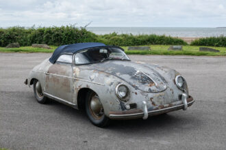 Rare rusty 1955 Porsche 356 Pre-A Speedster found on Ohio farm sells for £393,000 after careful preservation - iconic model linked to James Dean and Steve McQueen.