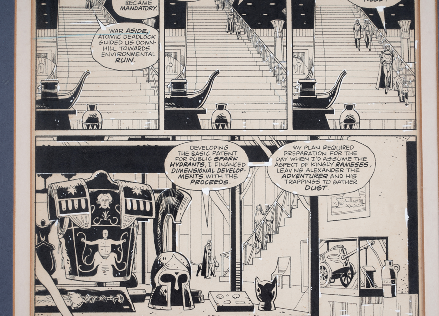 A rare Watchmen comic page by artist Dave Gibbons has sold for £20,800, over ten times its estimate, proving the iconic series still holds huge power with collectors.