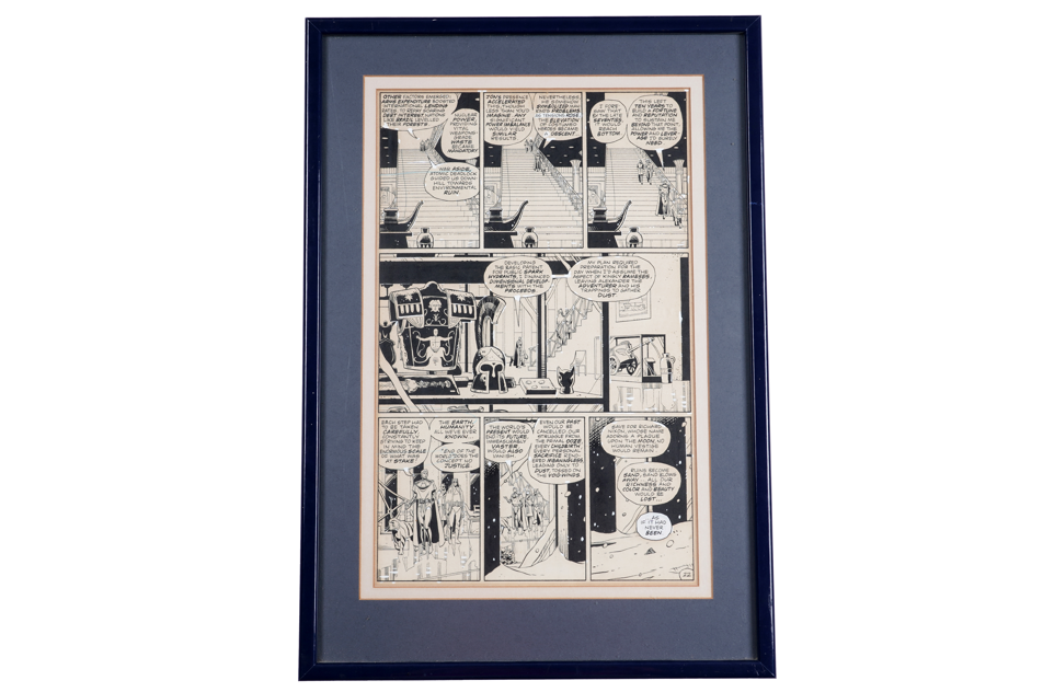 A rare Watchmen comic page by artist Dave Gibbons has sold for £20,800, over ten times its estimate, proving the iconic series still holds huge power with collectors.