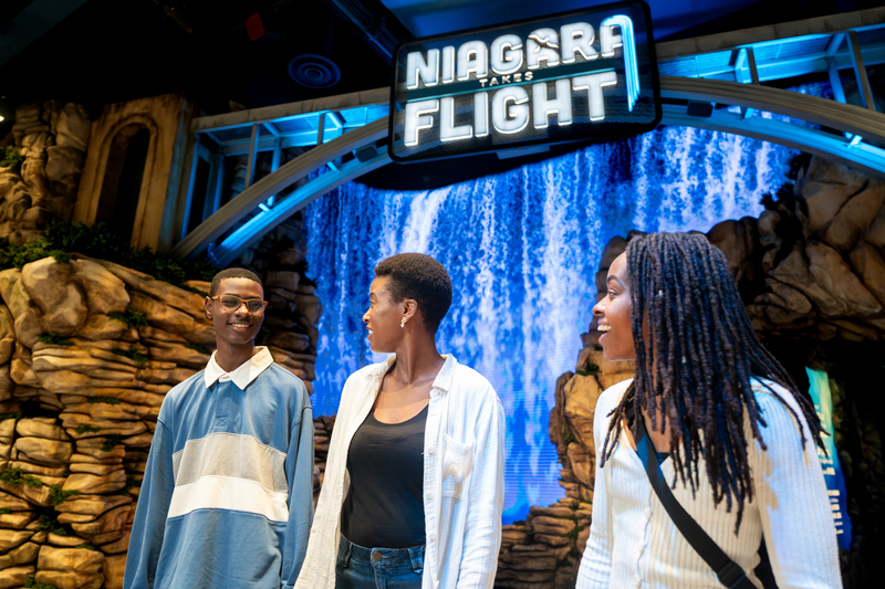 Niagara Takes Flight $25m ride opens 29 Aug letting thrill seekers soar inches from Niagara Falls on a 56km aerial journey with drones, domed screen, wind, mist and scents.