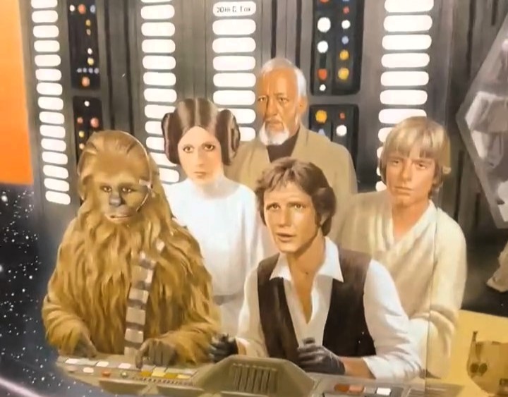 A 57 year old Star Wars superfan in Melbourne has torn down his childhood Jedi wallpaper from 1979 during renovations keeping a piece framed as a nostalgic tribute.