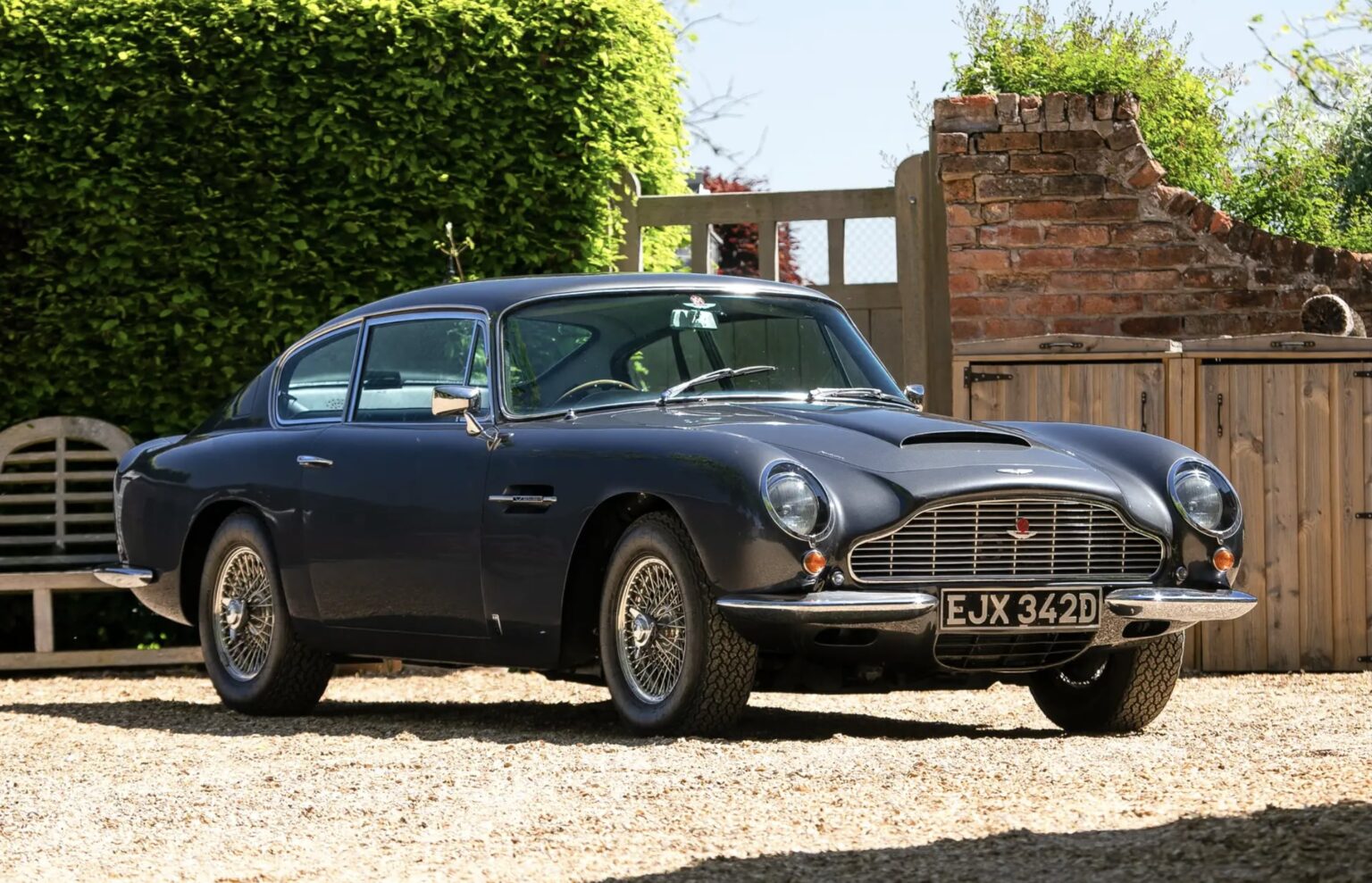 Ultra rare 1966 Aston Martin DB6 Mk1 Vantage sells for £216,000 at auction - classic slate grey grand tourer with manual ZF gearbox had fewer than 5,000 miles since 1991.