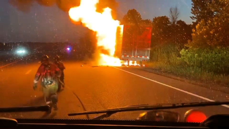 Vegan firefighter’s first day on the job sees her tackle 40,000lb ribeye steak blaze in Missouri - rookie Jenna Ulrich battled flames alongside her firefighter father.