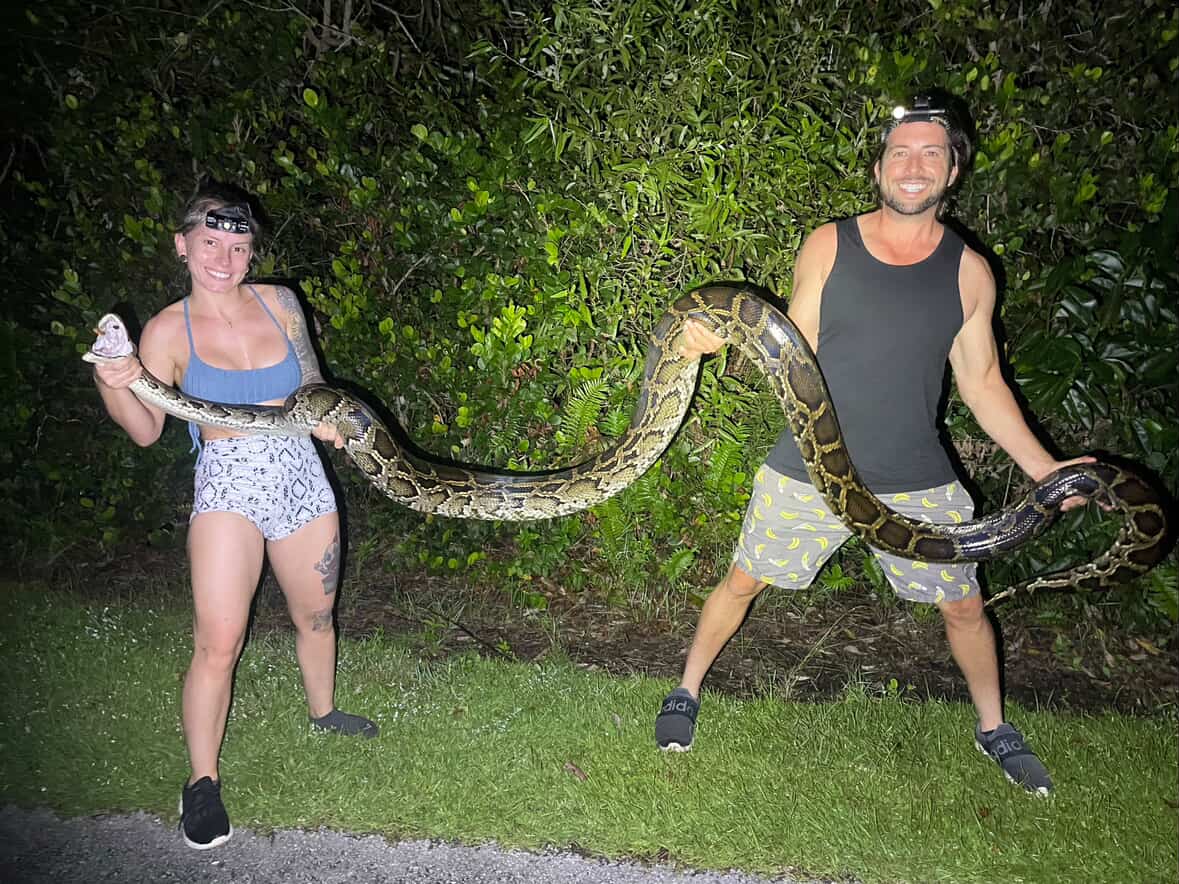 A 4’11” python hunter won £7,383 after capturing 60 snakes in Florida’s annual challenge, setting a record year and becoming the first female ultimate grand prize winner.