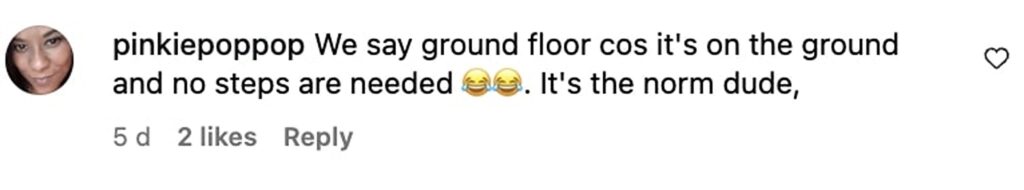 Social media comment on the post of American tourist nearly arrested in London after Airbnb mix up - Nick Toteda confuses British floor system and accidentally enters wrong flat before realising mistake.