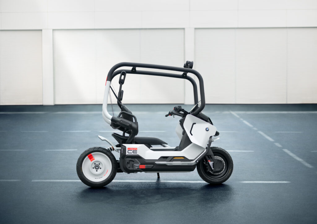 BMW unveils the Motorrad Vision CE, a futuristic electric scooter with roll cage, self-balancing tech and bold design, redefining safe and stylish urban mobility.