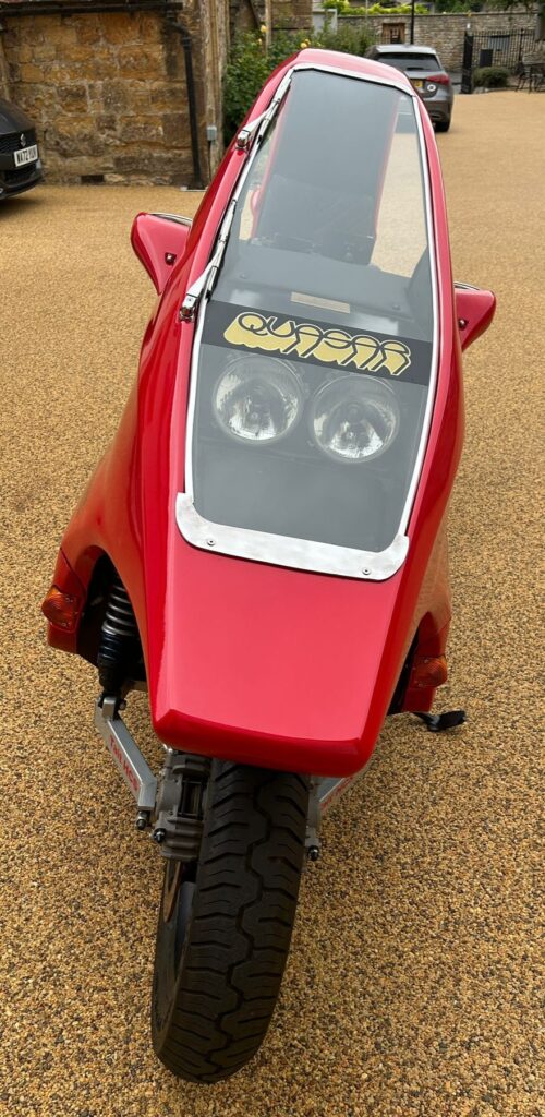 The rare Quasar motorbike car hybrid from 1980, one of just 21 built with a Suzuki GS 850 engine, heads to auction with estimates of £6,000 to £7,000 for collectors.